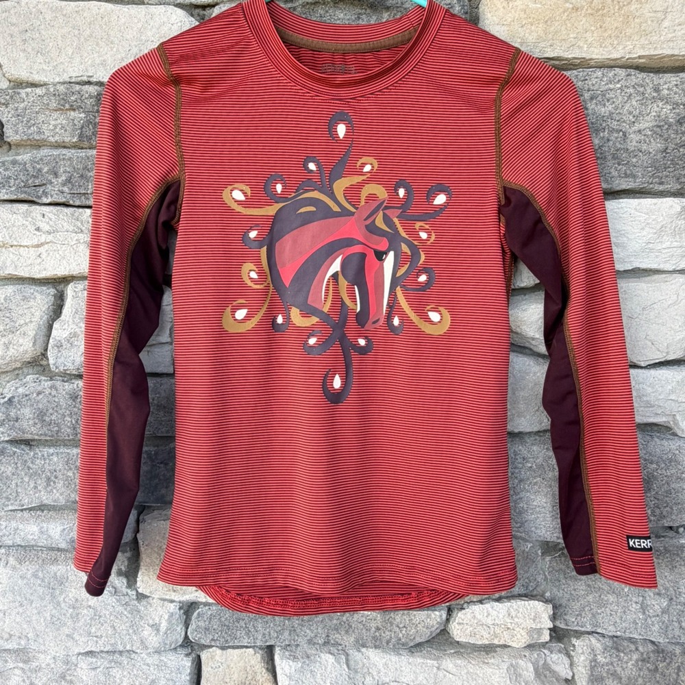 Kerrits Kids Balance Base Layer Top Long Sleeve Riding Shirt Poppy Red Small S